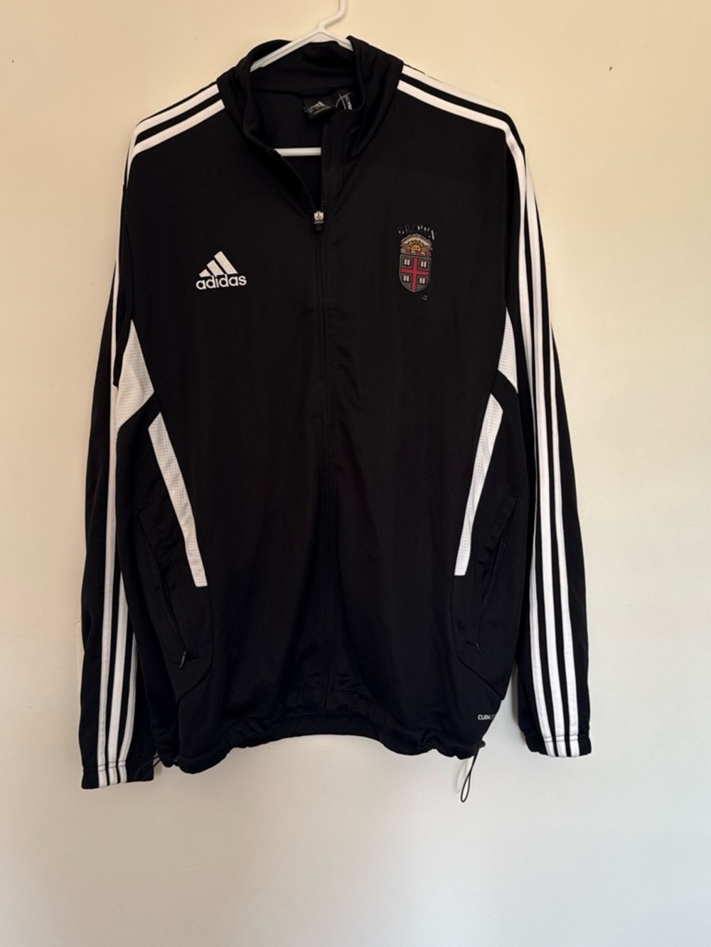 Adidas Climacool Black and white Active lightweight jacket w/ Brown logo size L